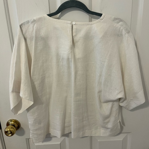 DKNY White Linen Blend Top - Picture 6 of 6